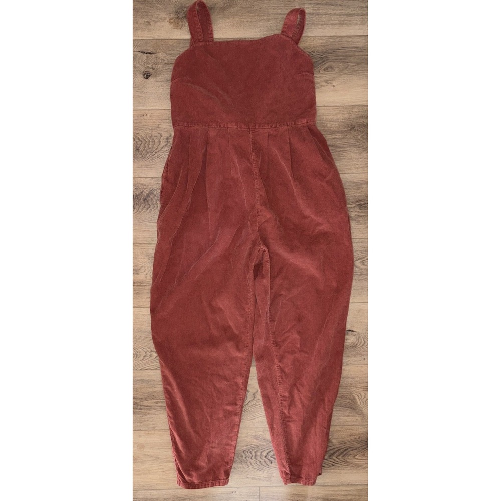 Free People Josephine Corduroy Jumpsuit overalls Low Bow Back Tie Rust Medium